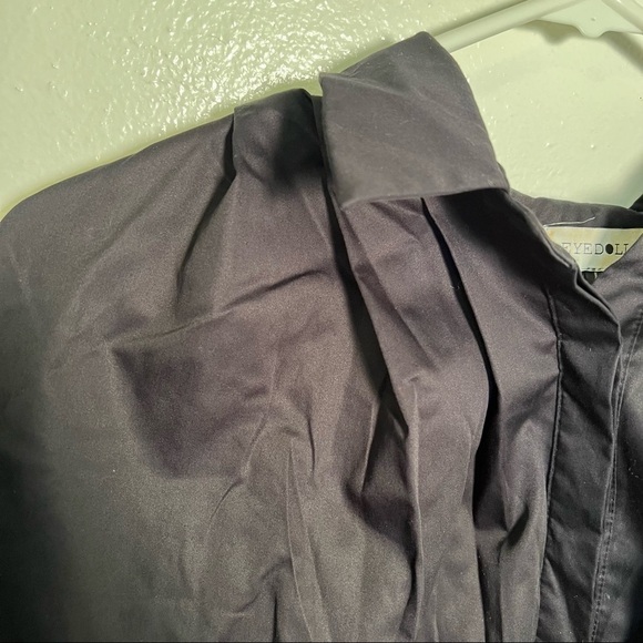 Eyedoll Button Down Swing Blouse Black Sparkle Mesh Hem - Picture 6 of 11